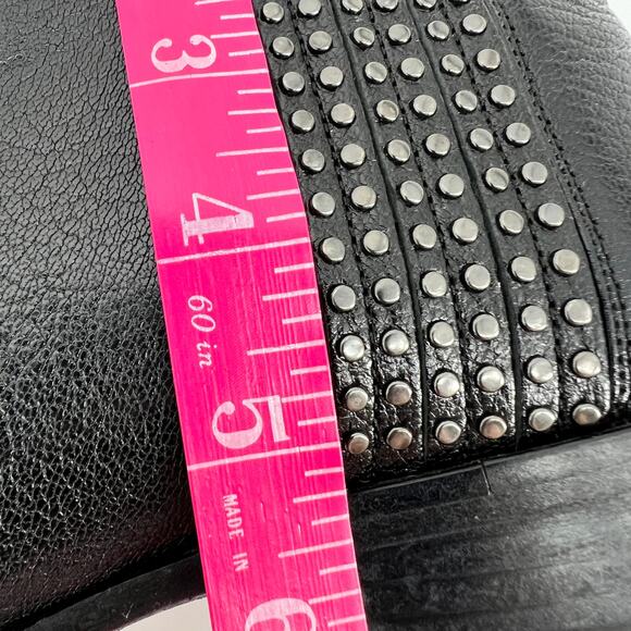 Diane Von Furstenberg Jena Chelsea Boots Womens 7M Black Leather Studded Ankle - Picture 10 of 11